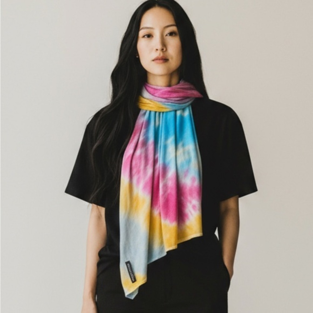 100% Cotton Hijab Colorful Tie-Dye Scarf by Modestyline Islamic Scarf Dupatta